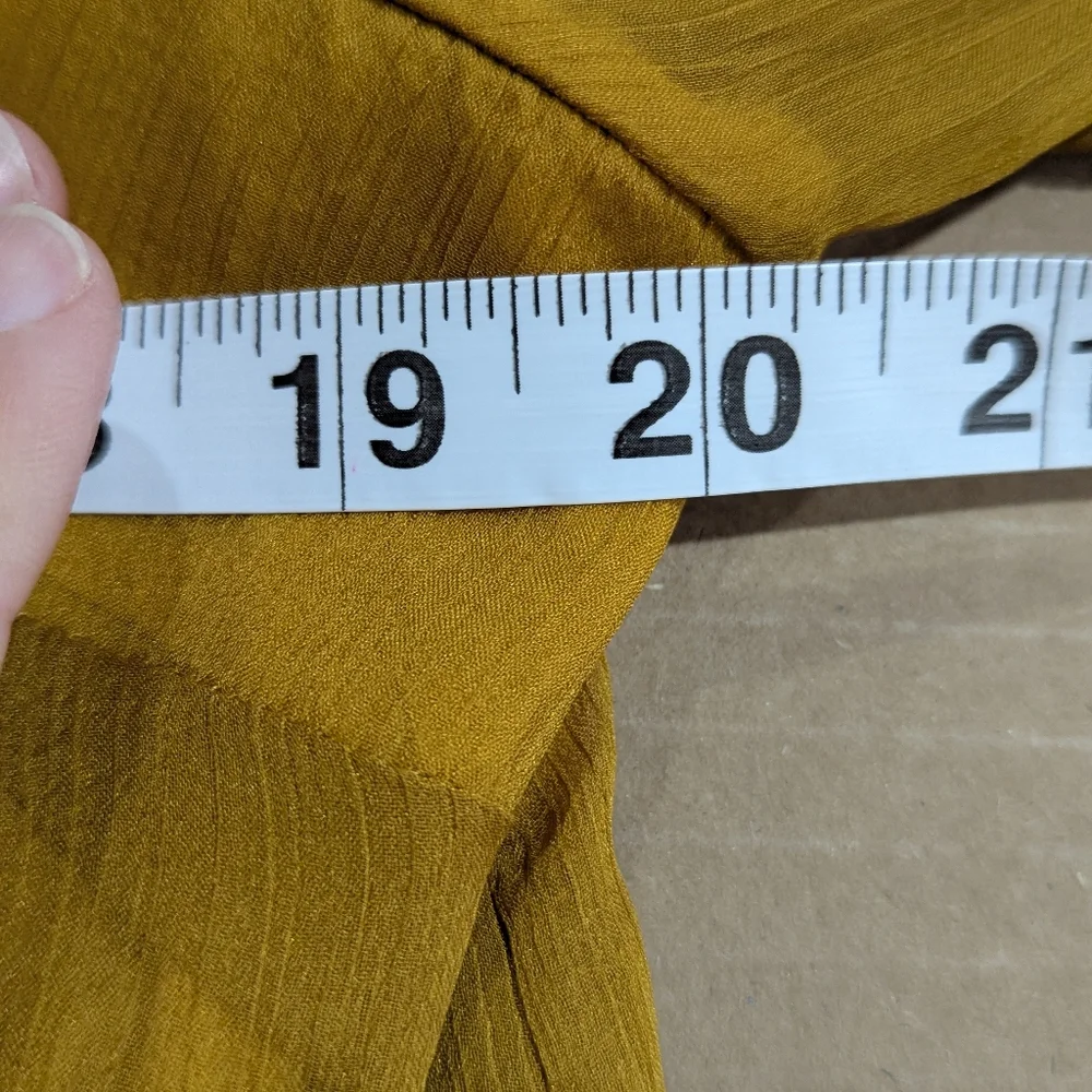 Sunday in Brooklyn Anthropologie Mustard Yellow Sheer Lined Blouse Top Sz S EUC - Picture 13 of 16